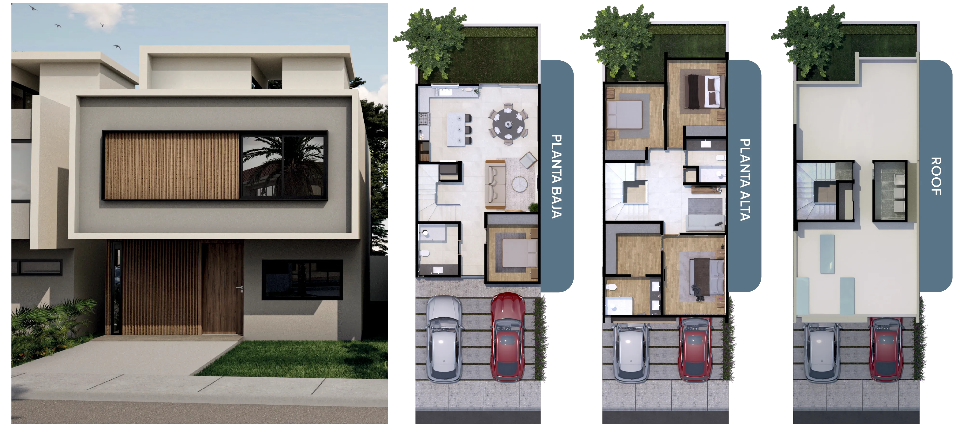 Casa residencial estilo de fachada modelo Coral