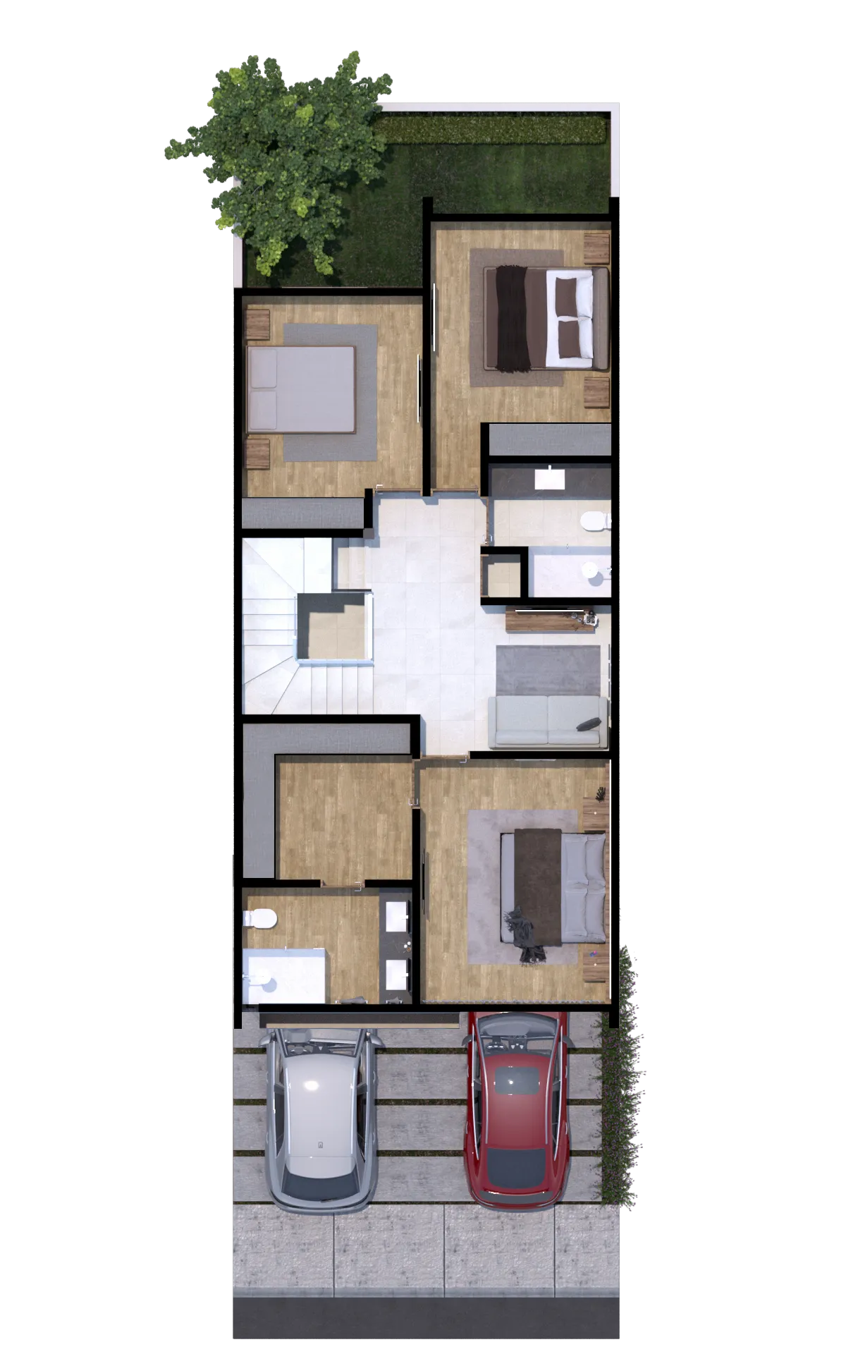 Distribución de casas en planta alta