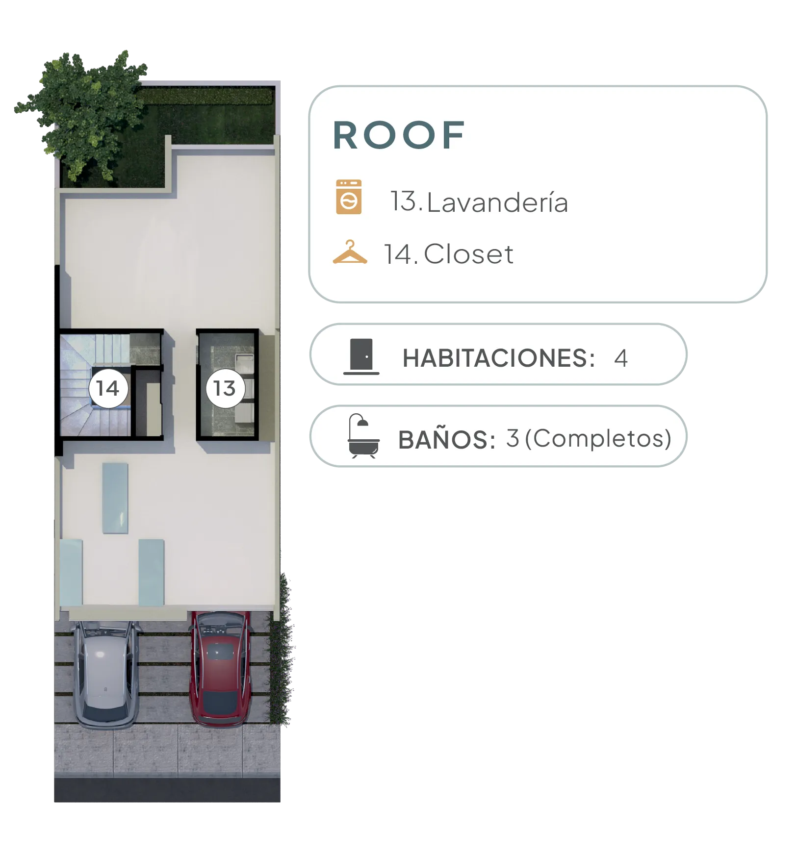 Residencial Distribución Planta Roof Puerto Vallarta